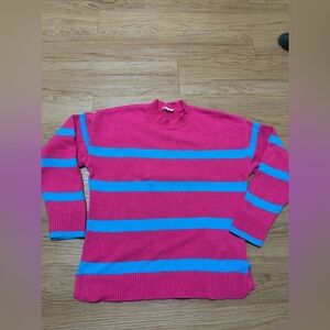 Pink and Blue Striped Sweater